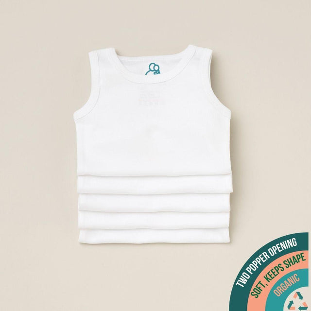The Original No Sleeve Bodysuit 5Pk - White - Sprootbaby
