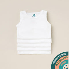 The Original No Sleeve Bodysuit 5Pk - White