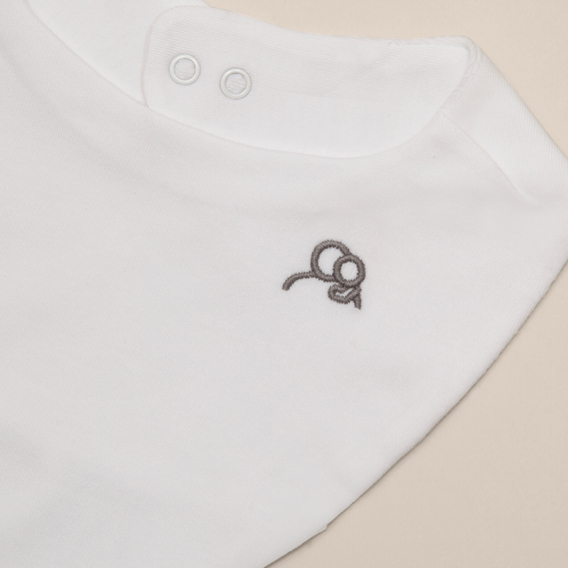 Baby Bib 2Pk - White/Sand