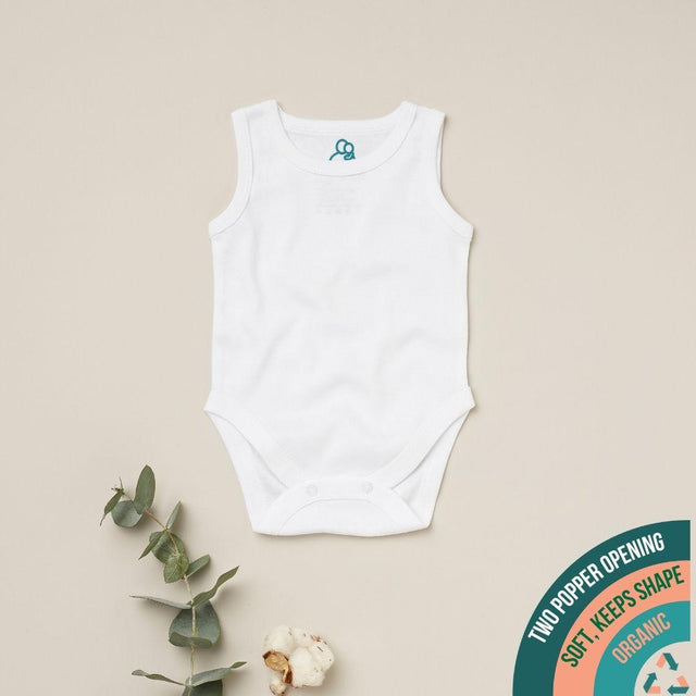 The Original No Sleeve Bodysuit 5Pk - White - Sprootbaby