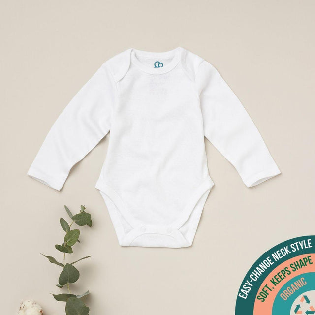 The Original Long Sleeve Bodysuit 5Pk - White - Sprootbaby