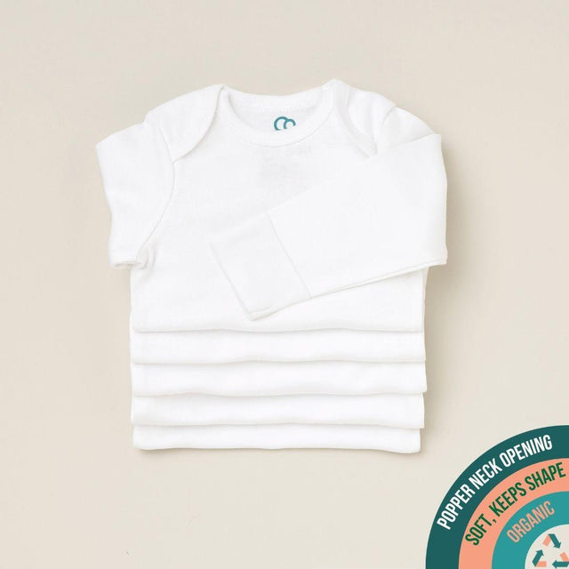 The Original Long Sleeve Bodysuit 5Pk - White - Sprootbaby