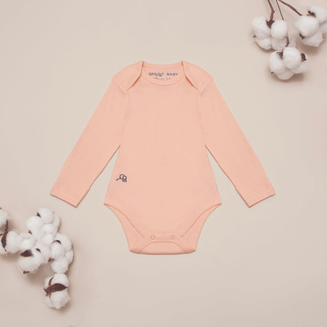 Long Sleeve Bodysuit 2Pk - Seashell/Sand - Sprootbaby