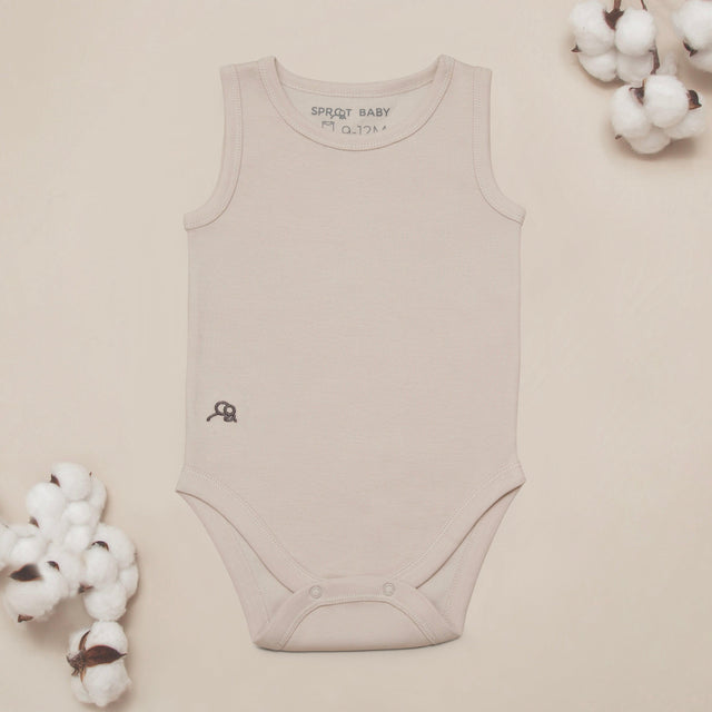 Sleeveless Bodysuit 2Pk - Seashell/Sand - Sprootbaby