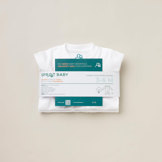 The Original Sleepsuit 3Pk - White - Sprootbaby