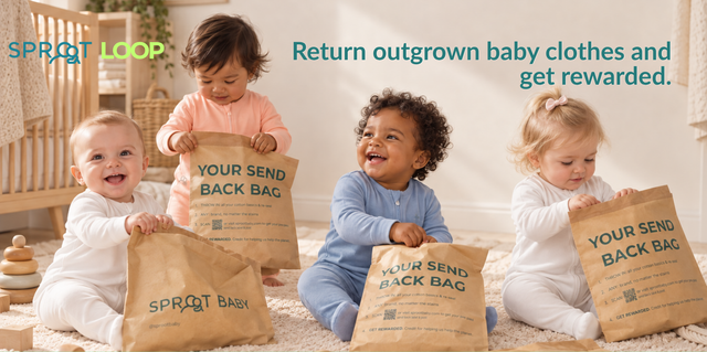Outgrown baby clothes ready to return to Sproot Loop
