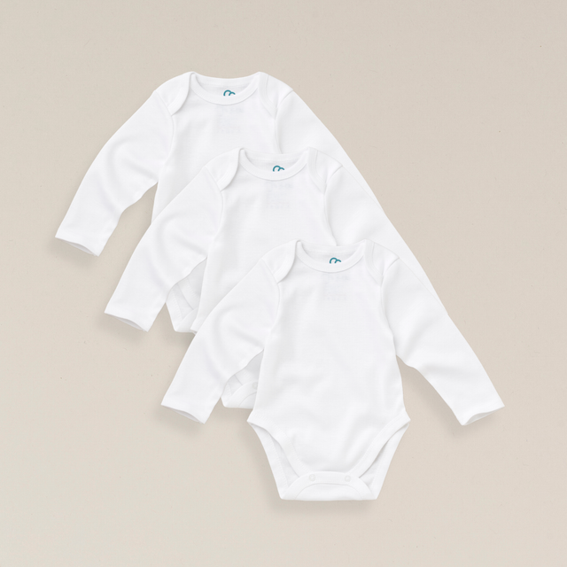 The Original Long Sleeve Bodysuit 3Pk - White