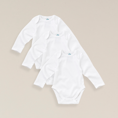 The Original Long Sleeve Bodysuit 3Pk - White