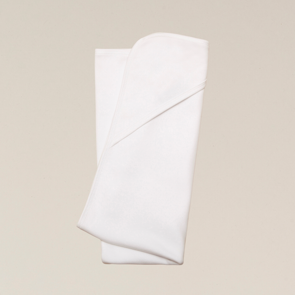 Organic Cotton Baby Blanket with Hood - White