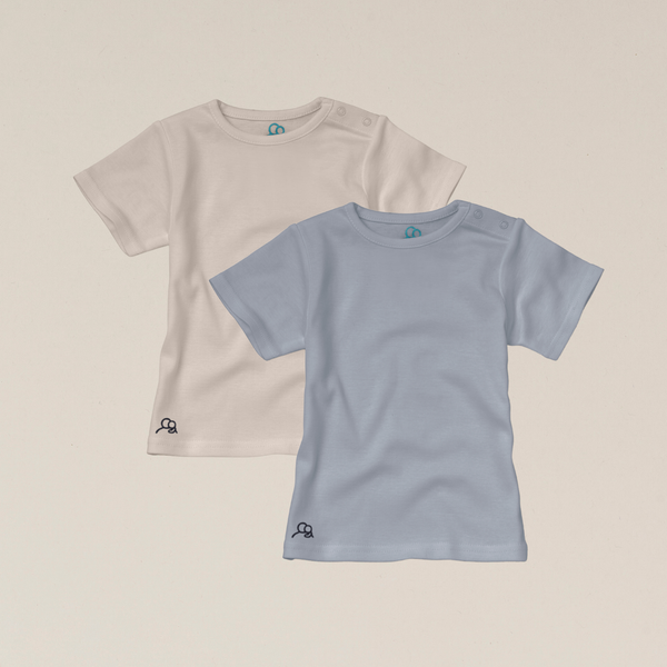 Organic Cotton Baby T-Shirt - 2 Pack - Ocean/Sand