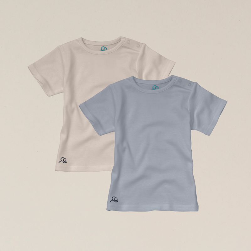 Organic Cotton Baby T-Shirt - 2 Pack - Ocean/Sand