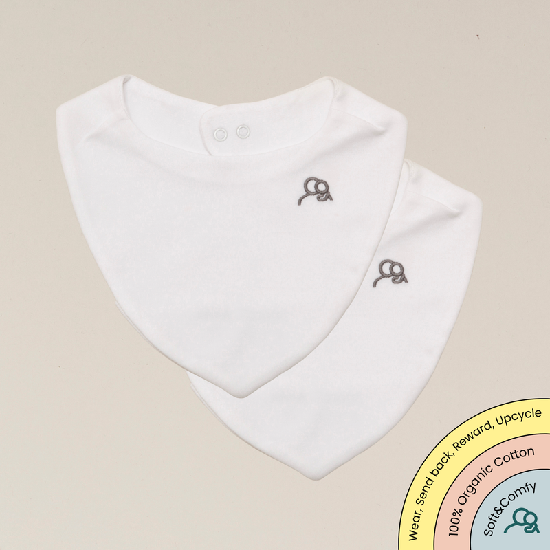 Baby Bib 2Pk - White/ White