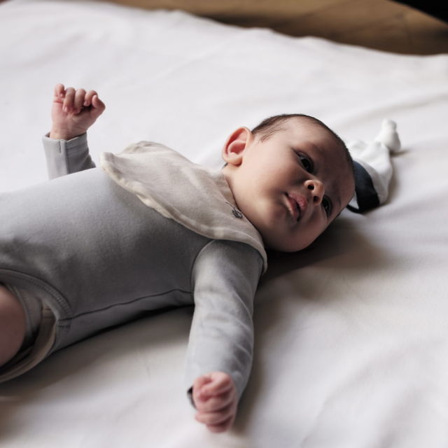 Baby Bib 2Pk - White/Sand