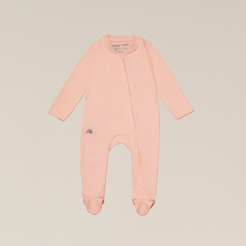 Organic Cotton Baby Sleepsuit - Seashell