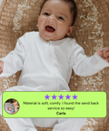 5* Review of sleepsuit: Material is soft, comfy. I found the send back service so easy!" - Carla