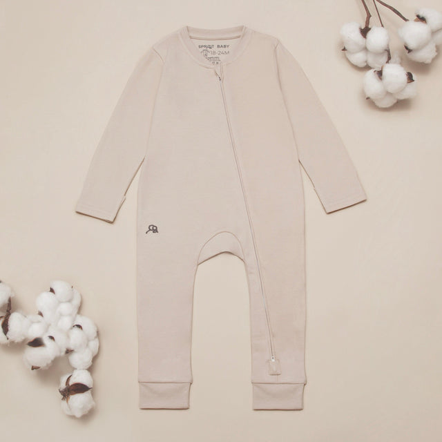 Sleepsuit Footless 2Pk - Seashell/Sand - Sprootbaby