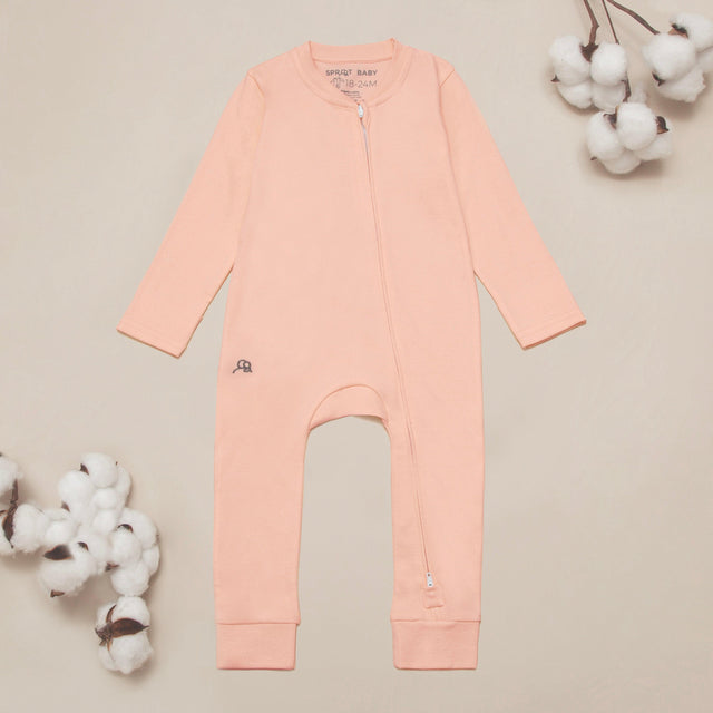 Sleepsuit Footless 2Pk - Seashell/Sand - Sprootbaby